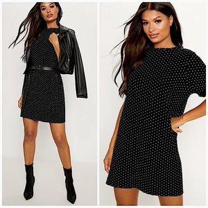 PRETTY LITTLE THING | BOHO OVERSIZED POLKA DOT T SHIRT DRESS BARBIECORE